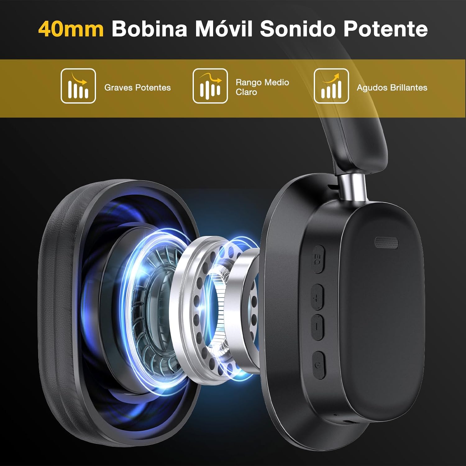 AUDIFONOS INALAMBRICOS DE DIADEMA CON MICROFONO