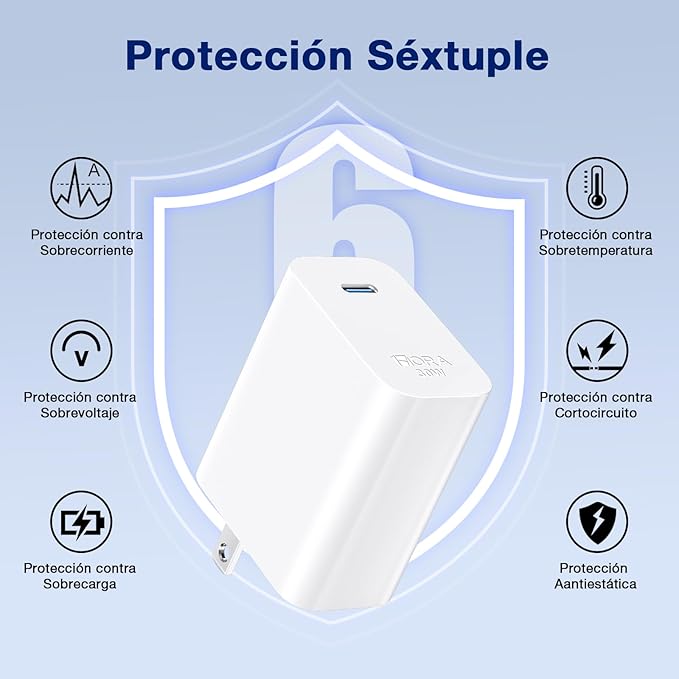 COMBO CARGADOR ULTRARAPIDO 30 WATTS