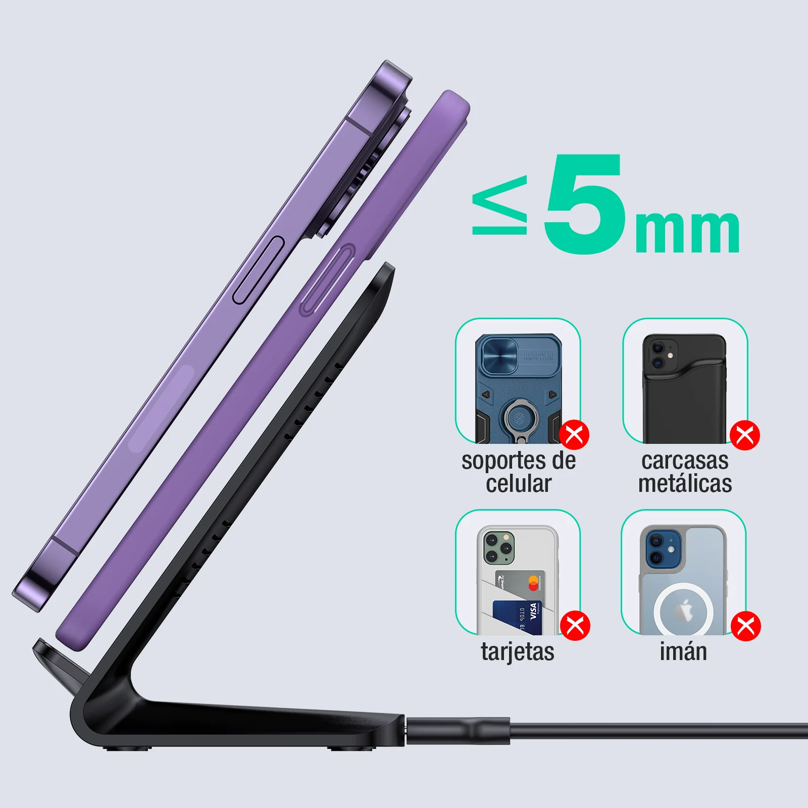 CARGADOR INALÁMBRICO 15W + SOPORTE