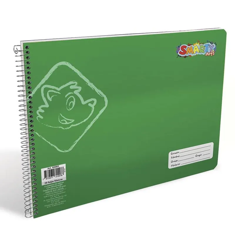 CUADERNO DE DIBUJO CON PROTECTOR 20 HOJAS 