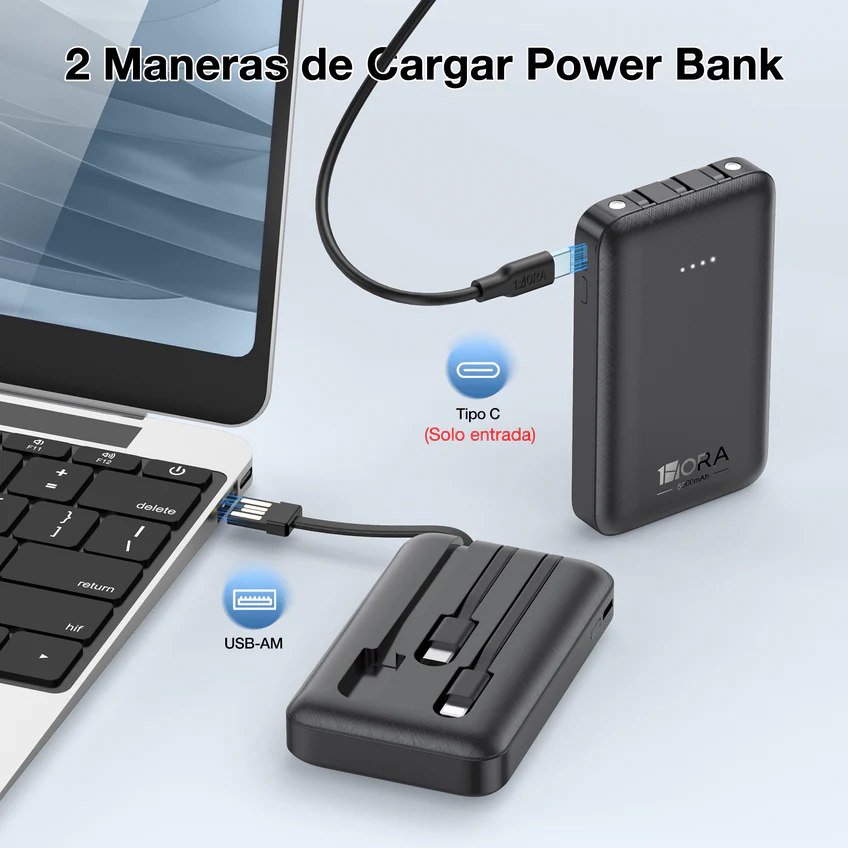 POWER BANK 5000mAh CON LINTERNA