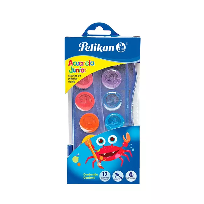 ACUARELA PELIKAN JUNIOR CON 12 PASTILLAS
