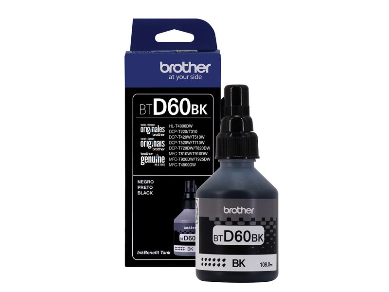 BOTE DE TINTA BROTHER BTD60BK NEGRO 108 ML ORIGINAL