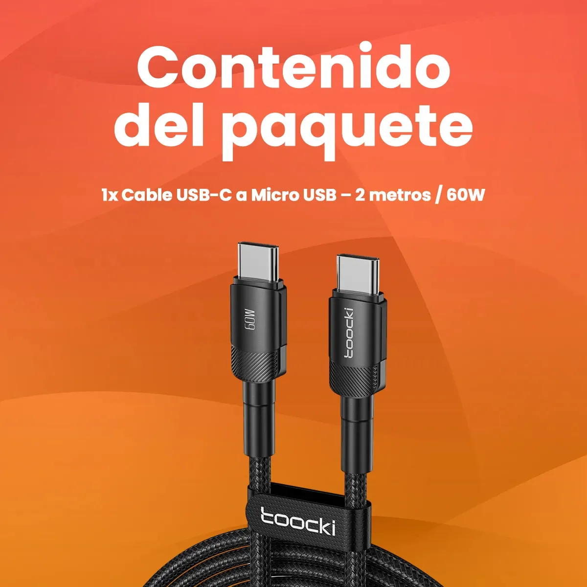 CABLE TIPO C A TIPO C CARGA Y DATOS TOOCKI 2M