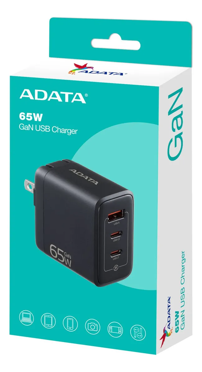 CARGADOR DE PARED ULTRA RAPIDO 65W NEGRO ADATA