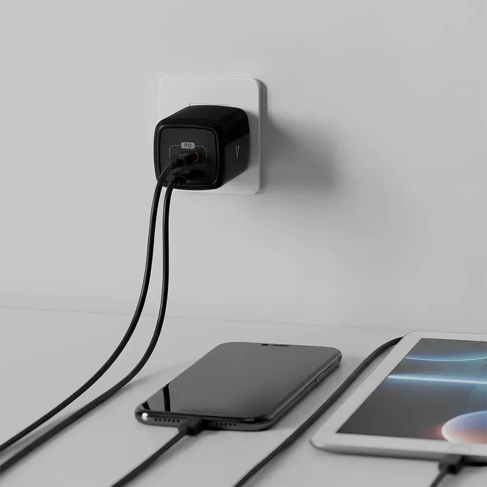 CARGADOR PARA PARED VORAGO CARGA RAPIDA 3.0 USB C DE 45W
