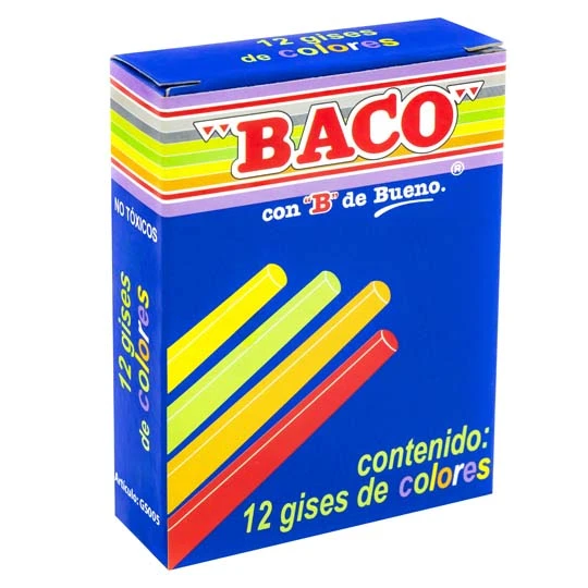 CAJA DE GISES DE COLORES CON 12