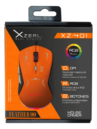 MOUSE GAMER XZ-401 ALAMBRICO CON LUCES RGB