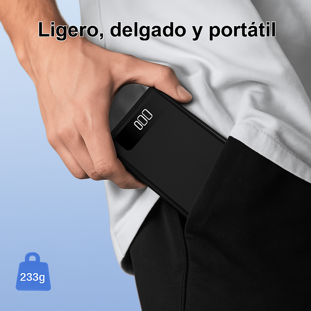 POWERBANK BATERIA PORTATIL CON LINTERNA 10,000mAh 10.5W