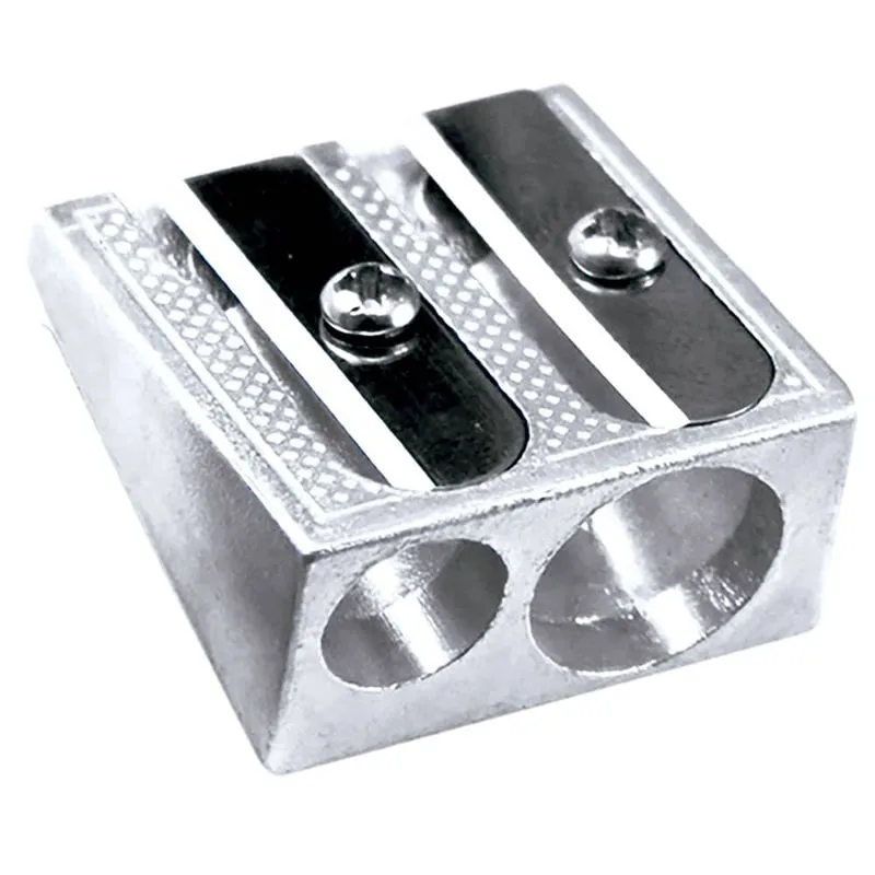 SACAPUNTAS DE METAL TIPO HACHA DOBLE ORIFICIO