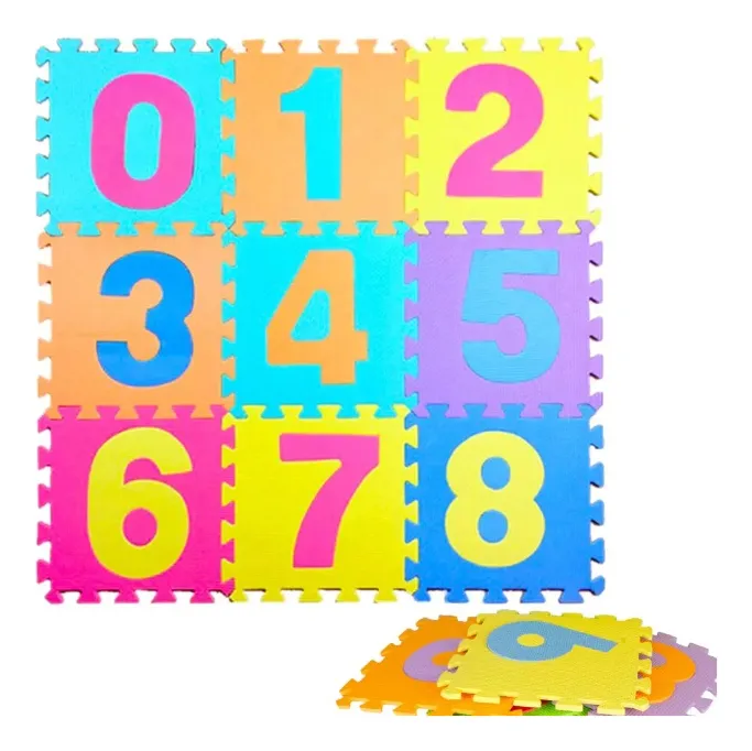 TAPETE DE FOMY DIDÁCTICO 10 PZS 30x30 CMS MODELO NUMEROS